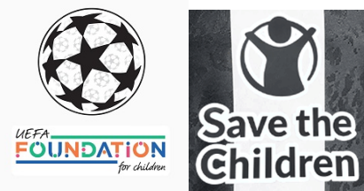 24/25 UCL & UEFA Foundation Badges & Save The Children Sponsor (home)